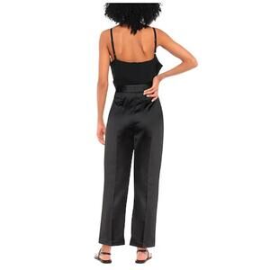 Kaos Pants Womens Size 30 High Waisted Trouser Black Satin Boot Flare NEW